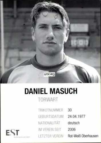 Autogrammkarte Fußballer Daniel Masuch, Rot Weiss Essen, Autogramm