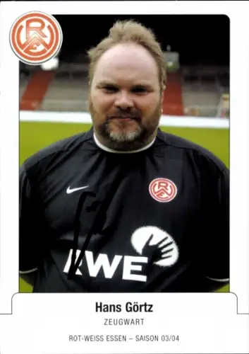 Autogrammkarte Zeugwart Hans Görtz, Rot Weiss Essen, Autogramm
