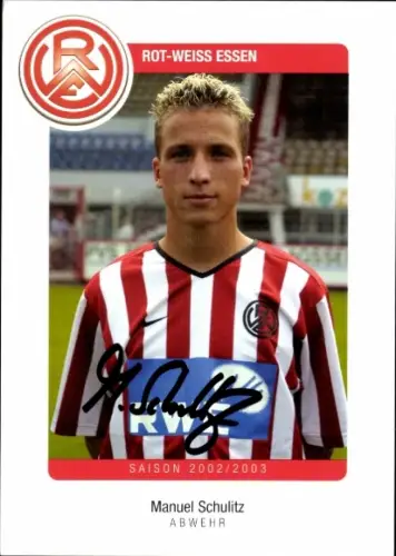 Autogrammkarte Fußballer Manuel Schulitz, Rot Weiss Essen, Autogramm