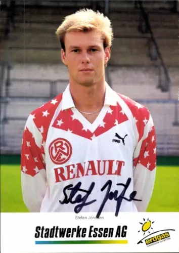 Autogrammkarte Fußballer Stefan Jörissen, Rot Weiss Essen, Autogramm