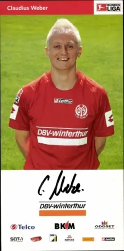 Autogrammkarte Fußballer Claudius Weber, 1. FSV Mainz 05, Autogramm