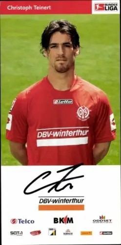 Autogrammkarte Fußballer Christoph Teinert, 1. FSV Mainz 05, Autogramm