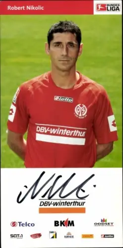 Autogrammkarte Fußballer Robert Nikolic, 1. FSV Mainz 05, Autogramm