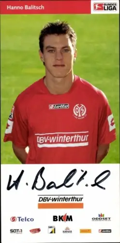 Autogrammkarte Fußballer Hanno Balitsch, 1. FSV Mainz 05, Autogramm