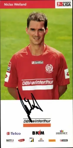 Autogrammkarte Fußballer Niclas Weiland, 1. FSV Mainz 05, Autogramm