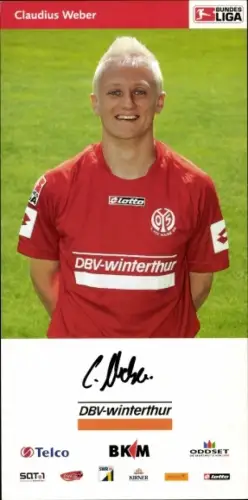 Autogrammkarte Fußballer Claudius Weber, 1. FSV Mainz 05, Autogramm