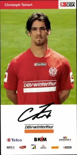 Autogrammkarte Fußballer Christoph Teinert, 1. FSV Mainz 05, Autogramm