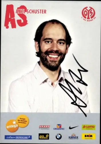 Autogrammkarte Teammanager Axel Schuster, 1. FSV Mainz 05, Autogramm