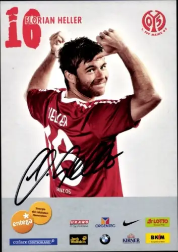 Autogrammkarte Fußballer Florian Heller, 1. FSV Mainz 05