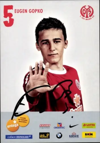 Autogrammkarte Fußballer Eugen Gopko, 1. FSV Mainz 05