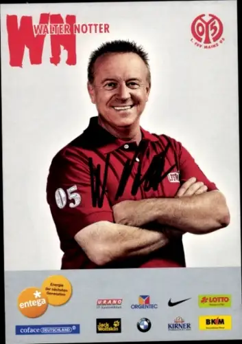 Autogrammkarte Zeugwart Walter Notter, 1. FSV Mainz 05, Autogramm