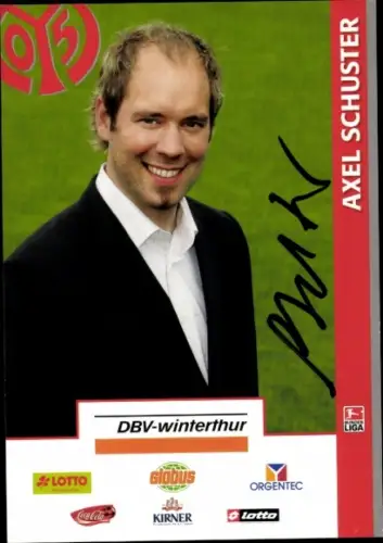 Autogrammkarte Teammanager Axel Schuster, 1. FSV Mainz 05, Autogramm