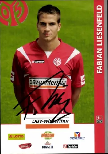 Autogrammkarte Fußballer Fabian Liesenfeld, 1. FSV Mainz 05, Autogramm
