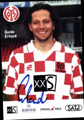 Autogrammkarte Fußballer Guido Erhard, 1. FSV Mainz 05, Autogramm