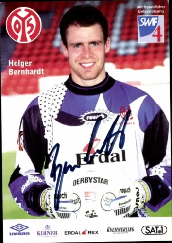 Autogrammkarte Fußballer Holger Bernhardt, 1. FSV Mainz 05, Autogramm