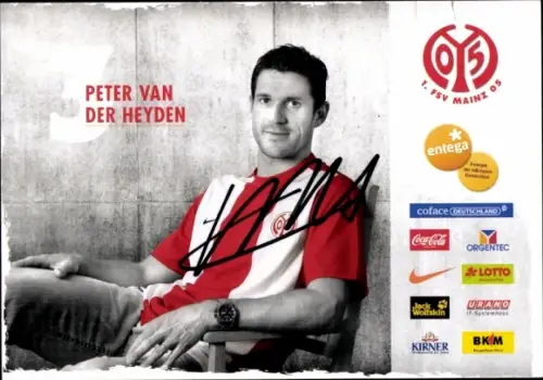 Autogrammkarte Fußballer Peter van der Heyden, 1. FSV Mainz 05, Autogramm