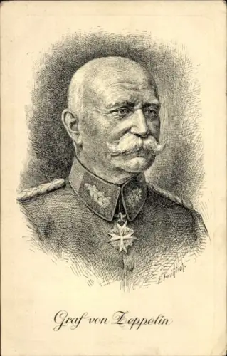 Künstler Ak Graf von Zeppelin, Porträt