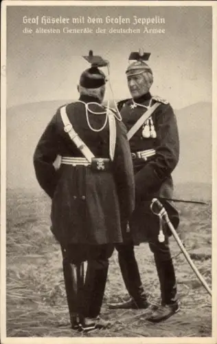 Ak Generalfeldmarschall Gottlieb von Haeseler, Ferdinand Graf von Zeppelin