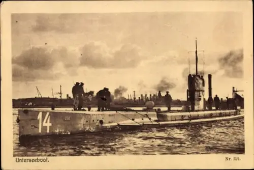 Ak Deutsches U Boot, Unterseeboot, SM U 14, Kaiserliche Marine