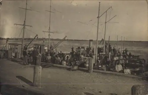 Foto Ak Minen-Räumboote im Hafen
