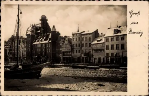 Ak Gdańsk Danzig, Lange Brücke mit Sternwarte