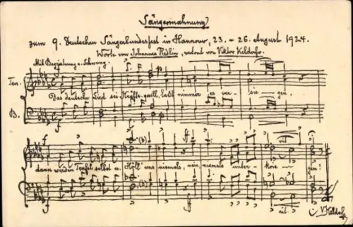 Lied Ak Sängermahnung von Johannes Redlin, Noten