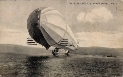 Ak Zeppelin'sches Luftschiff Modell Nr. 4, Zeppelin