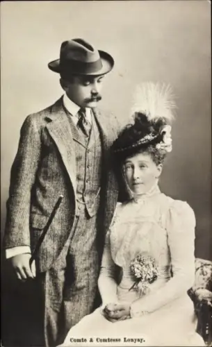 Ak Stephanie von Belgien, Graf und Gräfin Lonyay, Portrait