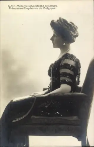 Ak Stephanie von Belgien, Portrait, Profilansicht