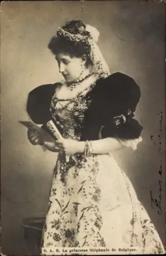 Ak Prinzessin Stephanie von Belgien, Portrait