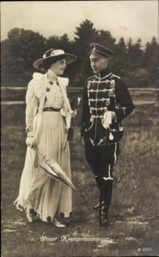 Ak Kronprinz Wilhelm von Preußen, Kronprinzessin Cecilie, Portrait