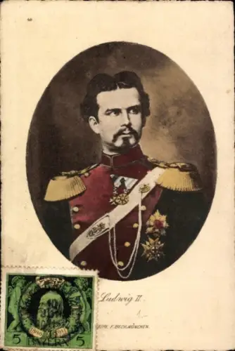 Ak König Ludwig II. von Bayern, Portrait in Uniform, Orden
