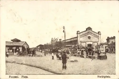 Ak Focșani Facsani Fokschan Rumänien, Marktplatz