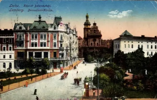 Ak Lwów Lemberg Ukraine, Bernadiner-Kirche