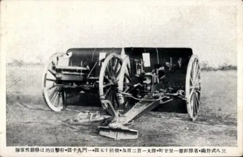 Ak Japanische Armee, Feldgeschütz 20343, Geschütze in Stellung