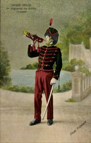 CPA Armée Belge, 2. Régiment des Guides, Trompette