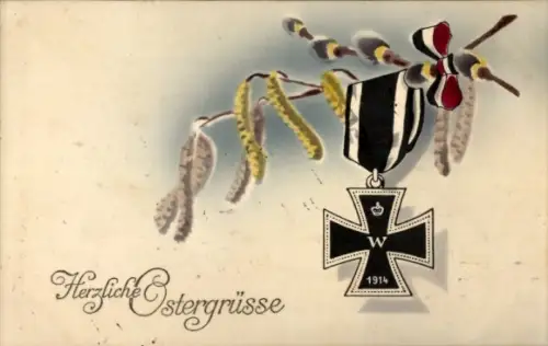 Ak Glückwunsch Ostern, Eisernes Kreuz