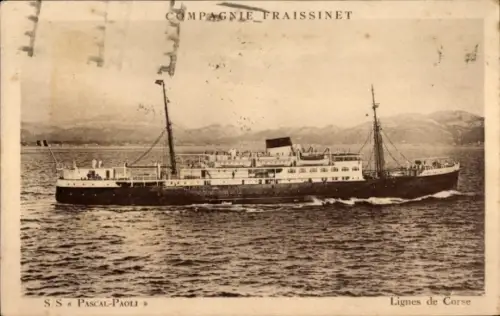 Ak Dampfer SS Pascal Paoli, Compagnie de Navigation Fraissinet