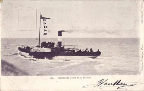 Ak Dampfer, Promenade à bord de La Picardie