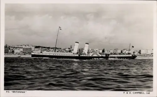 Ak Dampfer PS Britannia, Hafenpartie