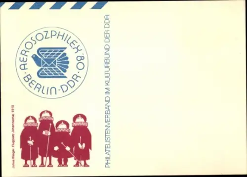 Ak Philatelistenverband im Kulturbund der DDR, Aerosozphilex 80