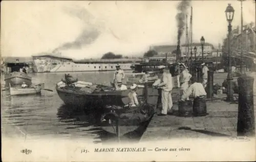 CPA Marine nationale, Corvée aux vivres