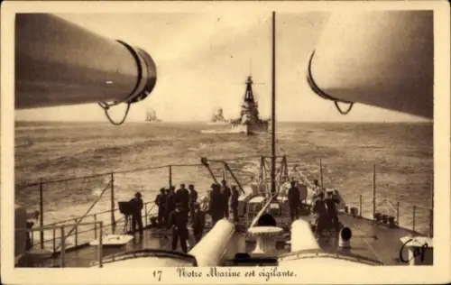 Ak Französische Marine, Kriegsschiffe