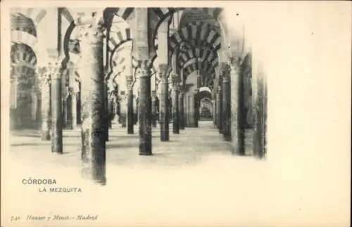 Ak Córdoba Andalusien Spanien,  La Mezquita, Säulen, Bögen,  Architektur