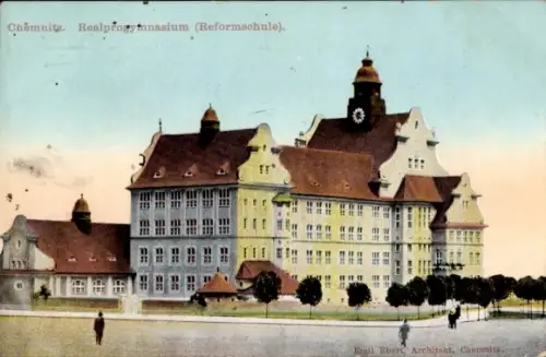 Ak Chemnitz in Sachsen,  Realprogymnasium, Reformschule, Emil Ebér, Architekt