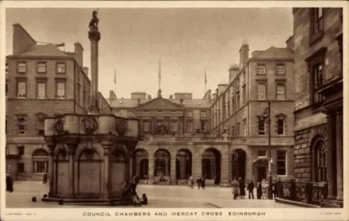 Ak Edinburgh Schottland, Council Chambers, Mercat Cross