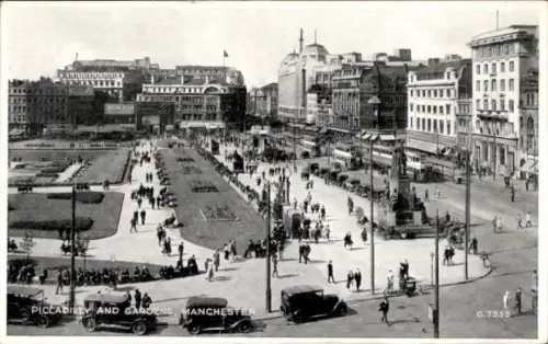 PC Manchester England, Piccadilly and Gardens