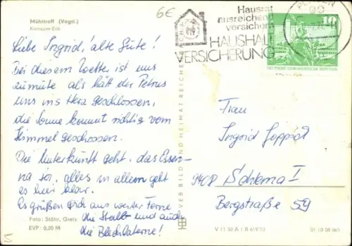 Ak Mühltroff im Vogtland Sachsen, Konsum-Eck