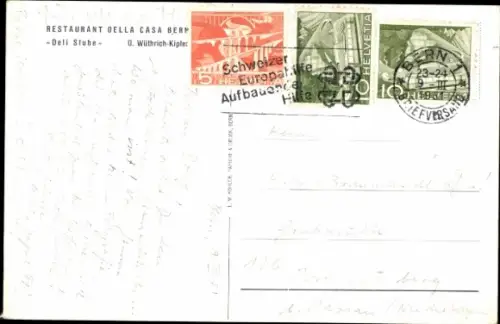 Ak Bern Stadt Schweiz, Blick in die Deli Stube