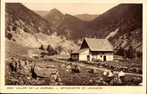 Ak Le Hohneck Lothringen Vosges, Spitzpfe und Hohneck, Wormsa, Hütte